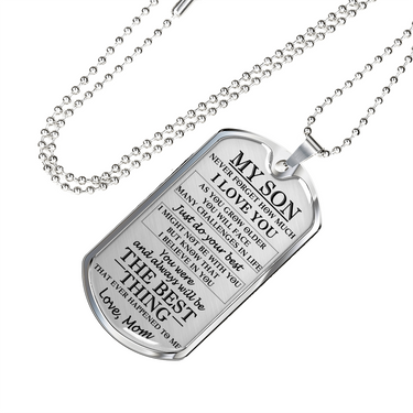 Mother and Son Dog Tag Necklace Chain - Birthday gifts for teen son From Mom